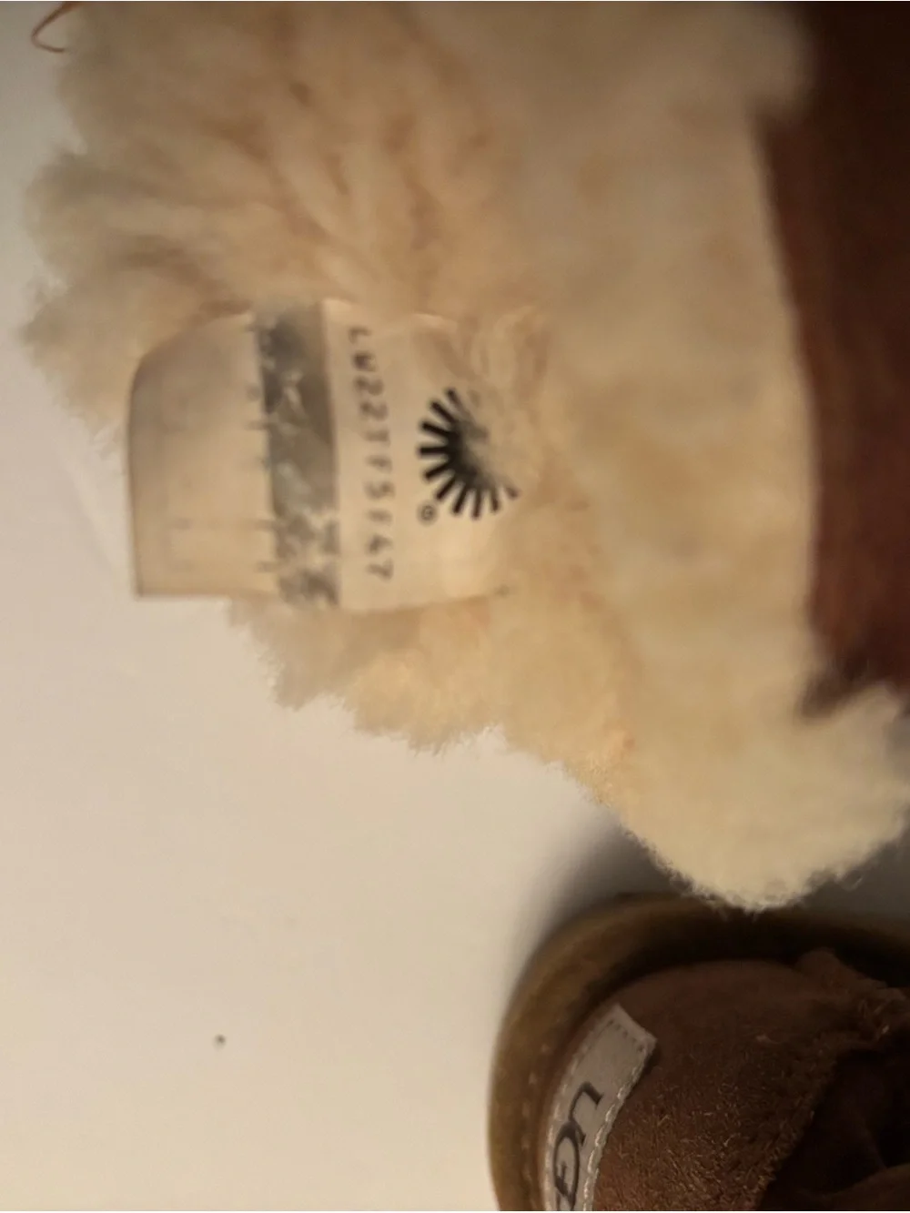 UGG Kids Chestnut Brown Suede Shearling with side bows size 6